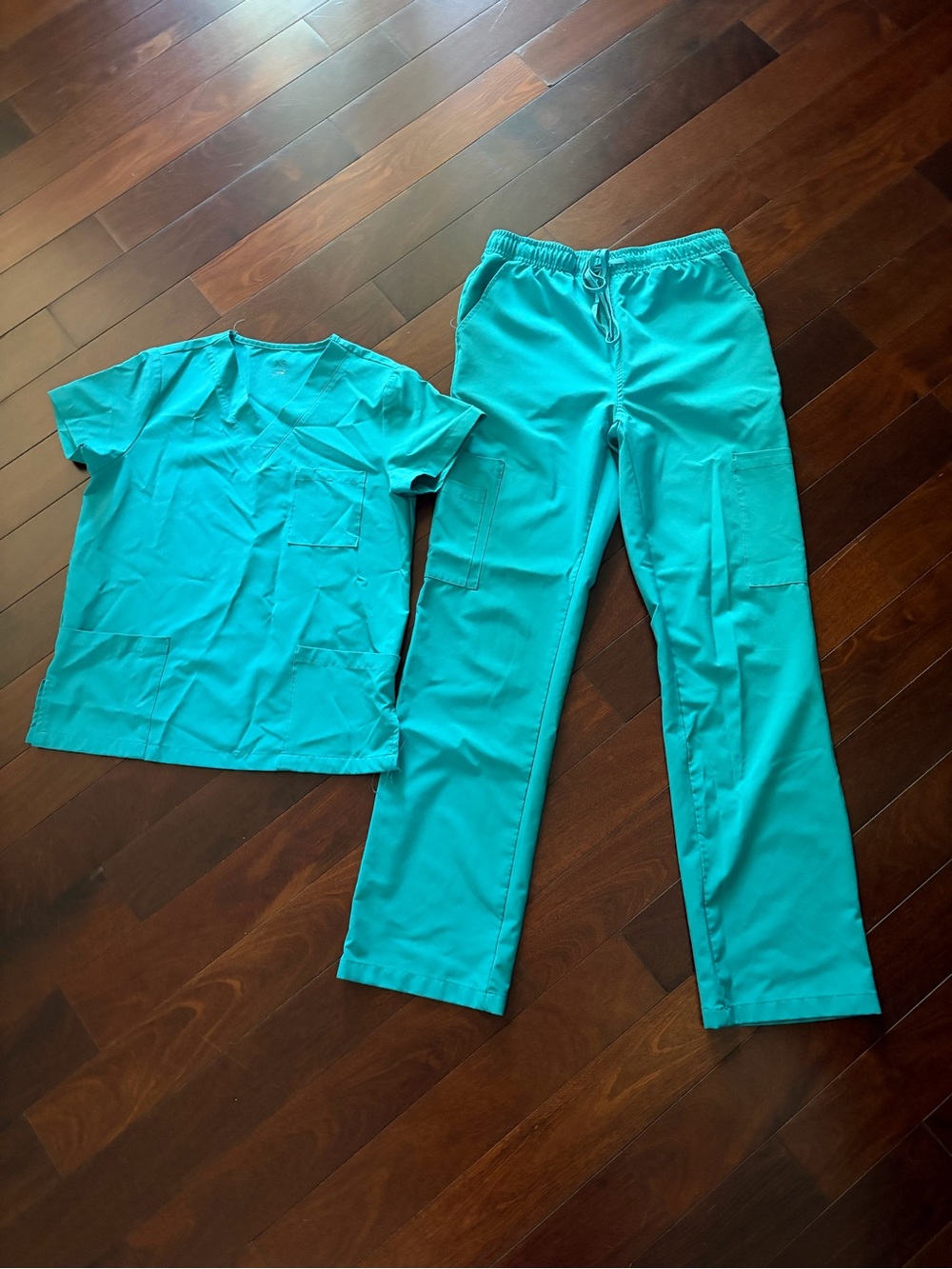 Women's Teal Scrub Set XS - Top and Pants